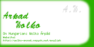 arpad wolko business card
